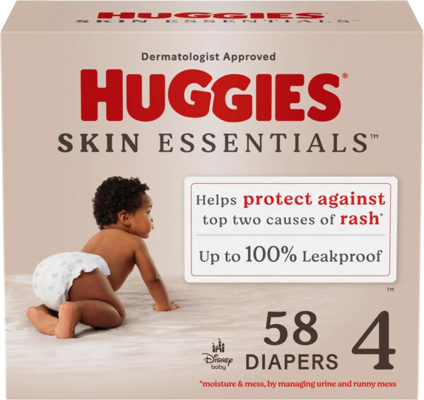 688a77cf11b4e6399340f4ac54346024aefb6fcf79e69c4d4ca5d.jpg Huggies Size 1 Diapers, Skin Essentials Baby Diapers, Size 1 (8-14 lbs), 204 Count (3 Packs of 68), Packaging May Vary