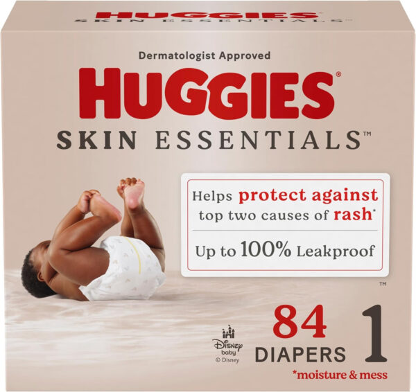 688a77d433f369de74bd8a02d4f3cd127ae7ffff85ffec53c4339.jpg Huggies Size 1 Diapers, Skin Essentials Baby Diapers, Size 1 (8-14 lbs), 204 Count (3 Packs of 68), Packaging May Vary