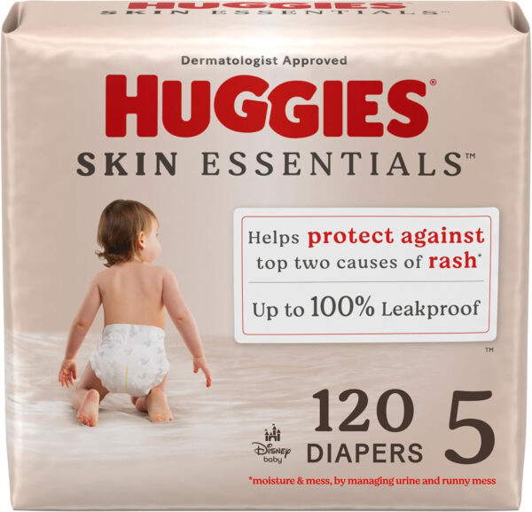 688a77d6052787ac86cd5ffad09e6559c8a7d2d0bdeb8e311083f.jpg Huggies Size 1 Diapers, Skin Essentials Baby Diapers, Size 1 (8-14 lbs), 204 Count (3 Packs of 68), Packaging May Vary