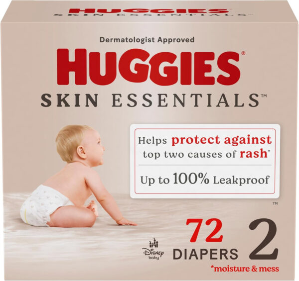 688a77d81789e68878c35b18cd29e0e7db1f0e461492531bbd76b.jpg Huggies Size 1 Diapers, Skin Essentials Baby Diapers, Size 1 (8-14 lbs), 204 Count (3 Packs of 68), Packaging May Vary