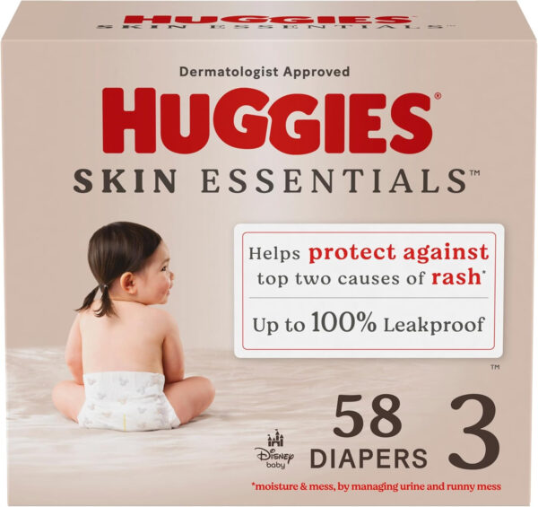 688a77e5f17922f9aeaead9fbc6c131bb836b6ab6ae68d02f62bb.jpg Huggies Size 1 Diapers, Skin Essentials Baby Diapers, Size 1 (8-14 lbs), 204 Count (3 Packs of 68), Packaging May Vary