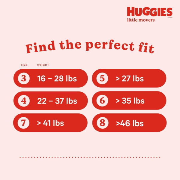 Huggies Size 8 Diapers, Little Movers Baby Diapers, Size 8 (46+ lbs), 76 Count (2 Packs of 38), Packaging May Vary