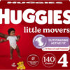 Huggies Size 8 Diapers, Little Movers Baby Diapers, Size 8 (46+ lbs), 76 Count (2 Packs of 38), Packaging May Vary