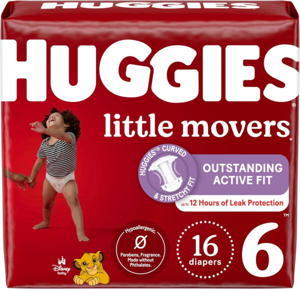 Huggies Size 8 Diapers, Little Movers Baby Diapers, Size 8 (46+ lbs), 76 Count (2 Packs of 38), Packaging May Vary