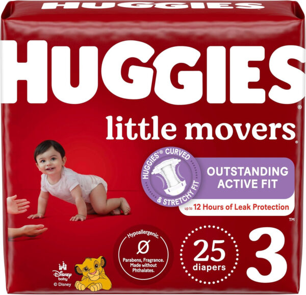 Huggies Size 8 Diapers, Little Movers Baby Diapers, Size 8 (46+ lbs), 76 Count (2 Packs of 38), Packaging May Vary