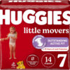 Huggies Size 8 Diapers, Little Movers Baby Diapers, Size 8 (46+ lbs), 76 Count (2 Packs of 38), Packaging May Vary