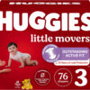 Huggies Size 8 Diapers, Little Movers Baby Diapers, Size 8 (46+ lbs), 76 Count (2 Packs of 38), Packaging May Vary