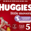 Huggies Size 8 Diapers, Little Movers Baby Diapers, Size 8 (46+ lbs), 76 Count (2 Packs of 38), Packaging May Vary