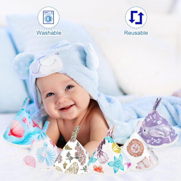 12 Pcs Pee Covers for Baby Boys, Reusable Flannel Peepeeteepe Baby Boy with Hanging Loop, Strong Absorbent Pee Shield Pee Tent for Diaper Changes, Extra Storage Bag Wash Bag (B)