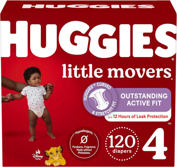 Huggies Size 7 Diapers, Little Movers Baby Diapers, Size 7 (41+ lbs), 88 Count (2 Packs of 44), Packaging May Vary
