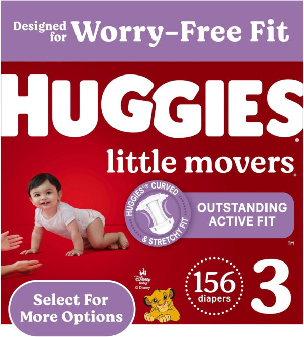 Huggies Size 7 Diapers, Little Movers Baby Diapers, Size 7 (41+ lbs), 88 Count (2 Packs of 44), Packaging May Vary