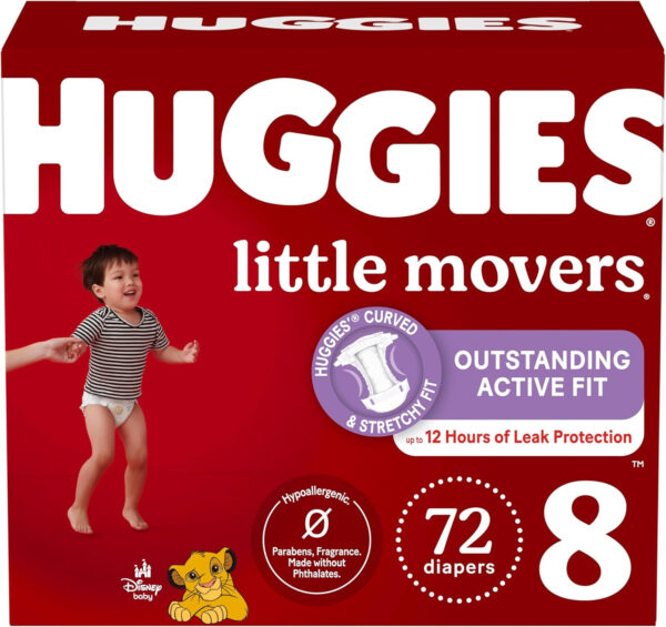 Huggies Size 7 Diapers, Little Movers Baby Diapers, Size 7 (41+ lbs), 88 Count (2 Packs of 44), Packaging May Vary