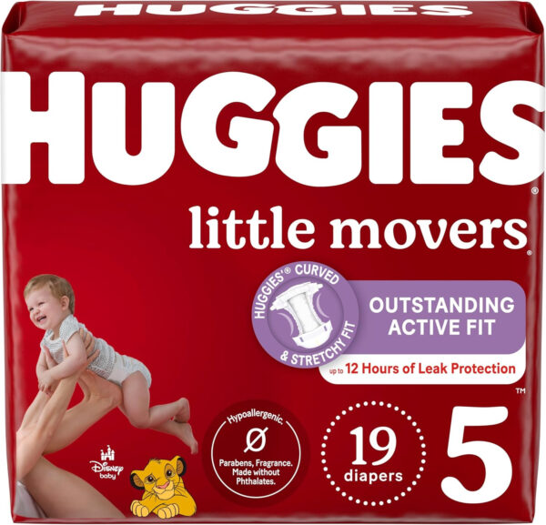 Huggies Size 7 Diapers, Little Movers Baby Diapers, Size 7 (41+ lbs), 88 Count (2 Packs of 44), Packaging May Vary
