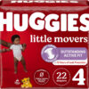 Huggies Size 7 Diapers, Little Movers Baby Diapers, Size 7 (41+ lbs), 88 Count (2 Packs of 44), Packaging May Vary