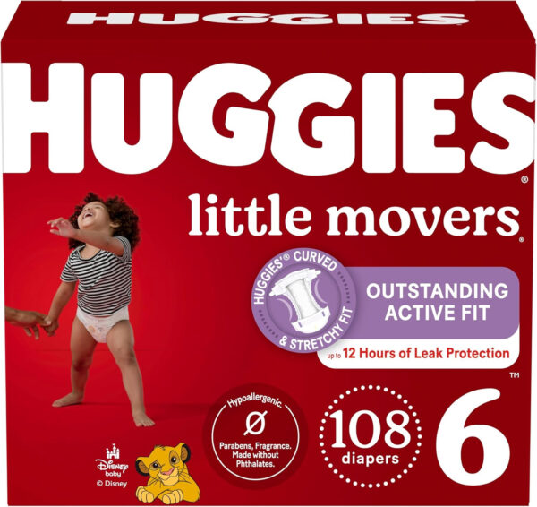 Huggies Size 7 Diapers, Little Movers Baby Diapers, Size 7 (41+ lbs), 88 Count (2 Packs of 44), Packaging May Vary
