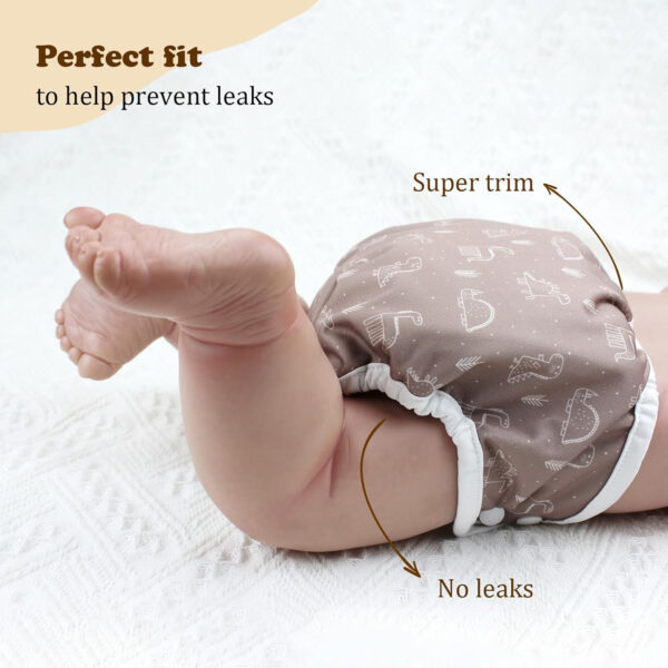 Mama Koala Reusable Adjustable Cloth Diaper Covers with Double Gusset for Girls and Boys, Snap Closure, Size M(Simply Neautrals)
