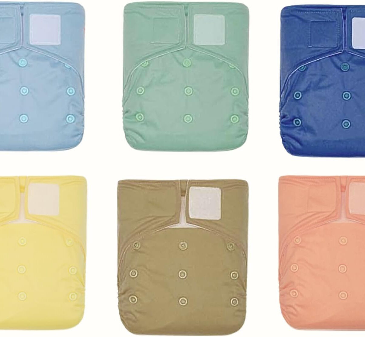 KaWaii Baby One Size Heavy Duty HD2 Cloth Diaper Shells, Reusable, Washable, Leakproof for babies 8-36 lbs - Pack of 6