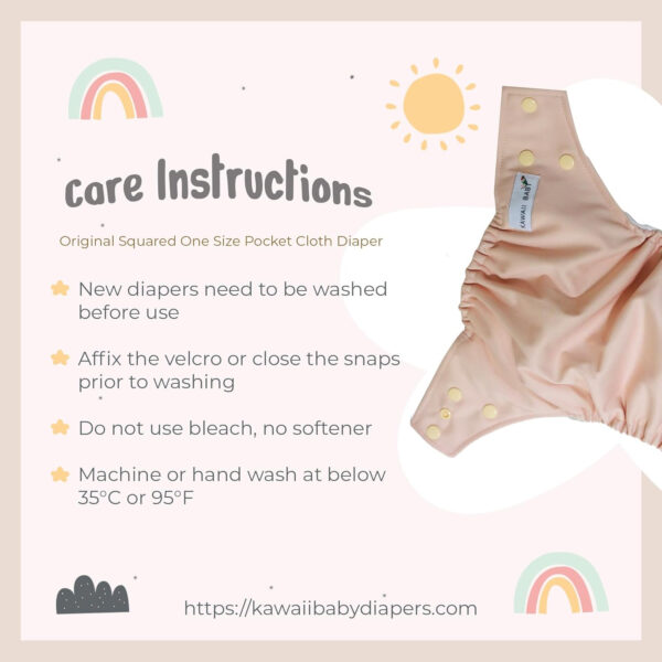 KaWaii Baby One Size Heavy Duty HD2 Cloth Diaper Shells, Reusable, Washable, Leakproof for babies 8-36 lbs - Pack of 6