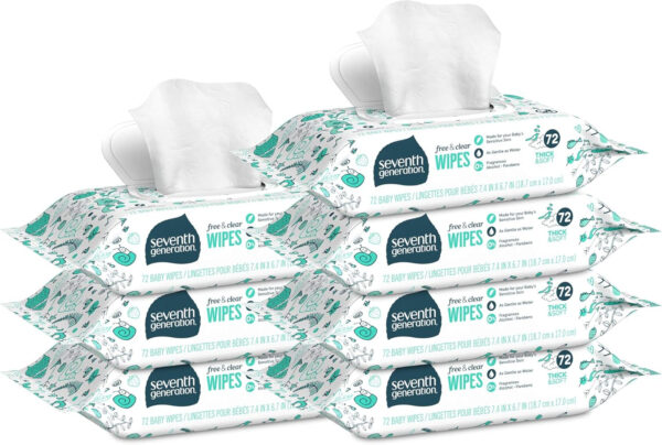Seventh Generation Baby Wipes with Snap Seal Sensitive Protection Diaper Wipes 504 Count