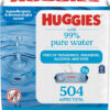 Huggies 99% Pure Water Baby Wipes, Unscented, 9 flip-top packs (3 Packs of 3), 504 Wipes Total, Packaging May Vary