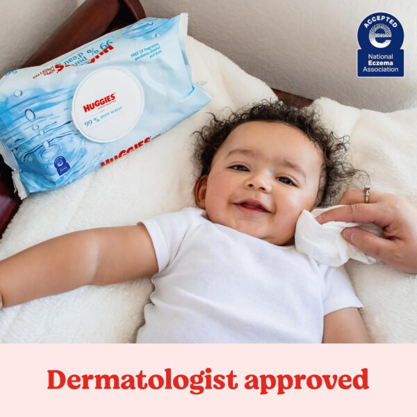 Huggies 99% Pure Water Baby Wipes, Unscented, 9 flip-top packs (3 Packs of 3), 504 Wipes Total, Packaging May Vary