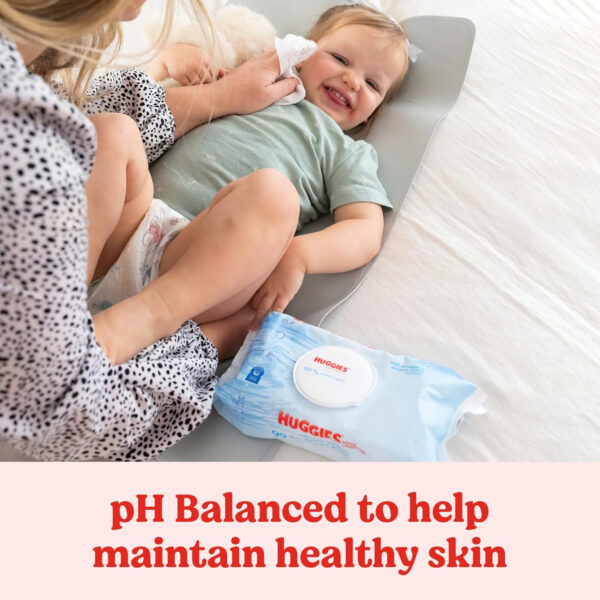 Huggies 99% Pure Water Baby Wipes, Unscented, 9 flip-top packs (3 Packs of 3), 504 Wipes Total, Packaging May Vary