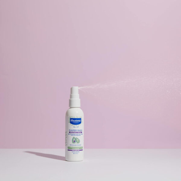 Mustela Baby Diaper Rash Cream Spray – Touch-Free protectant with Zinc Oxide & Natural Avocado - Treats, Soothes and Prevents Diaper Rash- Fragrance-Free - 3 fl. oz