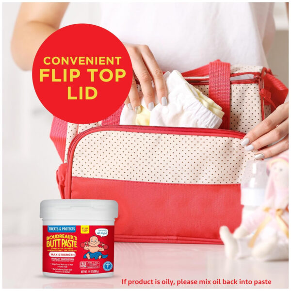 Boudreaux's Butt Paste Maximum Strength Diaper Rash Cream, Ointment for Baby, 2 oz Tube & 14 oz Jar