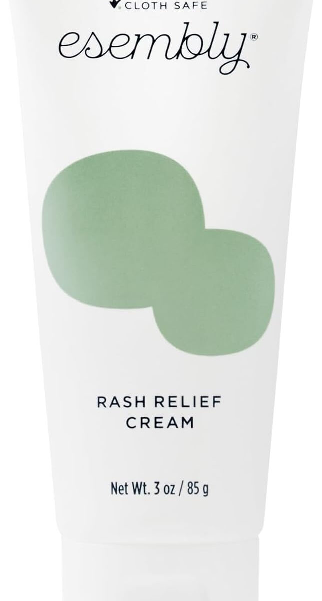 Esembly Rash Relief Cream, Organic and Cloth Friendly Zinc Oxide Barrier Cream, Soothes and Heals Diaper Rash, Natural Aid for Baby Bottom Discomfort, 3oz