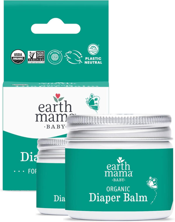 Earth Mama Organic Diaper Balm 2-Ounce | Diaper Cream for Baby | EWG Verified, Petroleum & Artificial Fragrance-Free with Calendula for Sensitive Skin (2-Pack)