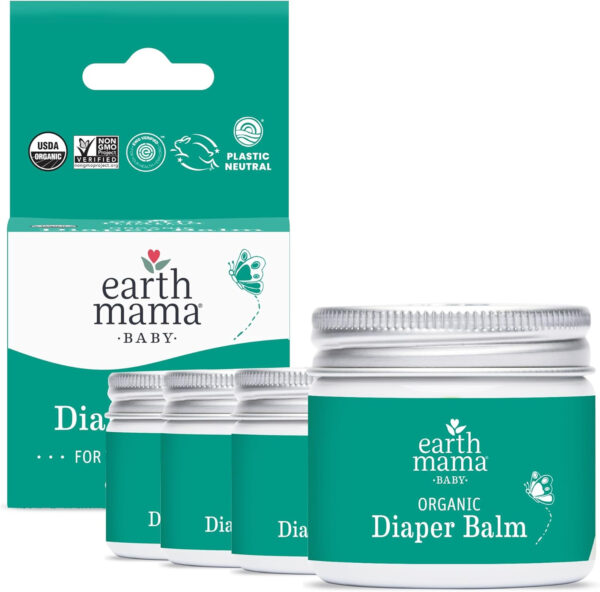 Earth Mama Organic Diaper Balm 2-Ounce | Diaper Cream for Baby | EWG Verified, Petroleum & Artificial Fragrance-Free with Calendula for Sensitive Skin (2-Pack)