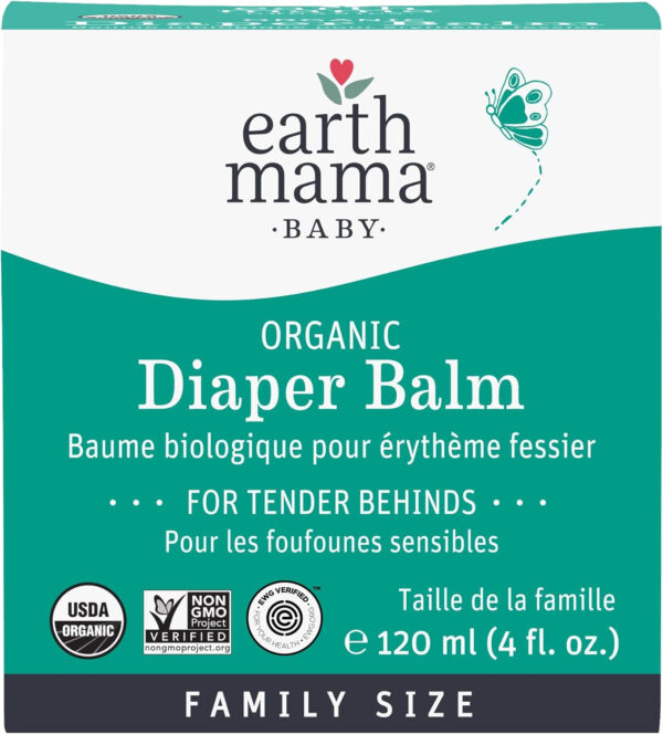 Earth Mama Organic Diaper Balm 2-Ounce | Diaper Cream for Baby | EWG Verified, Petroleum & Artificial Fragrance-Free with Calendula for Sensitive Skin (2-Pack)
