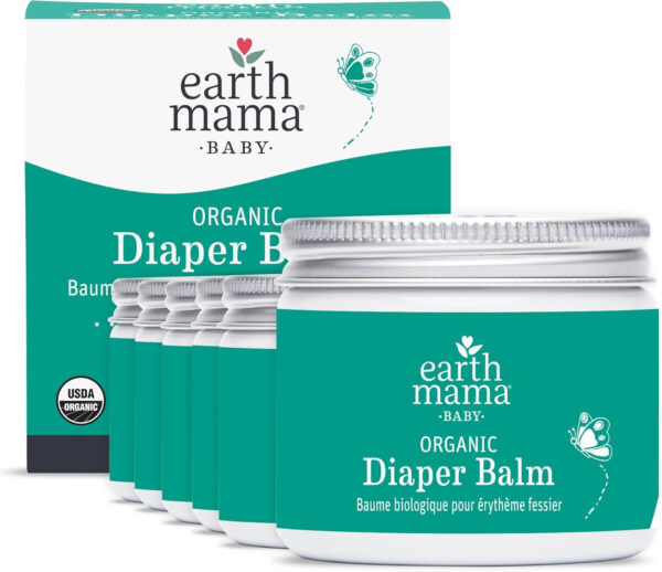 Earth Mama Organic Diaper Balm 2-Ounce | Diaper Cream for Baby | EWG Verified, Petroleum & Artificial Fragrance-Free with Calendula for Sensitive Skin (2-Pack)