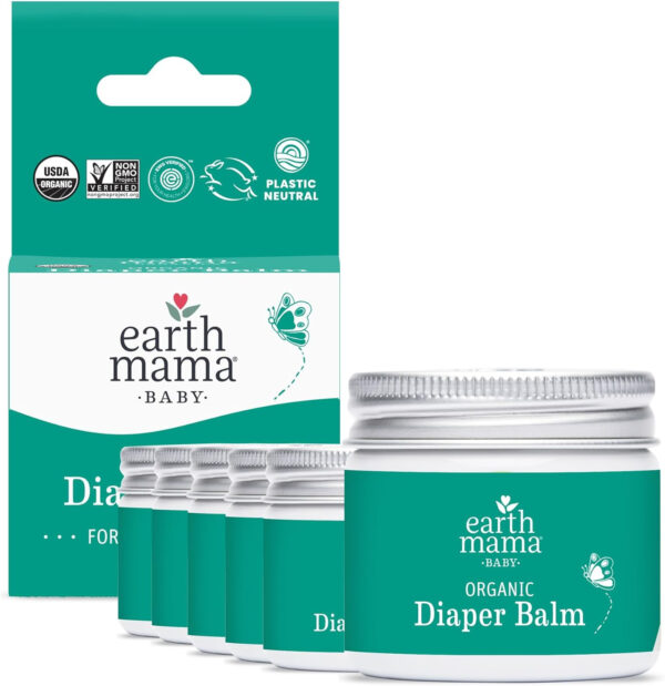 Earth Mama Organic Diaper Balm 2-Ounce | Diaper Cream for Baby | EWG Verified, Petroleum & Artificial Fragrance-Free with Calendula for Sensitive Skin (2-Pack)