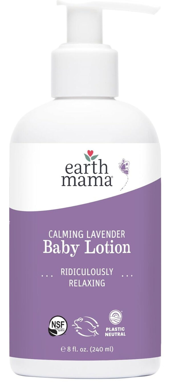 688a7ec701f3e55a0c6ec3429fc83db222bf98dc6e0e04ace5aab.jpg Earth Mama Calming Lavender Baby Lotion for Dry Skin, Calendula Cream for Newborn Skin Care, Organic Moisturizer for Children with Aloe Juice, Rooibos, & Shea Butter, Lavender Lotion, 8 Fl Oz