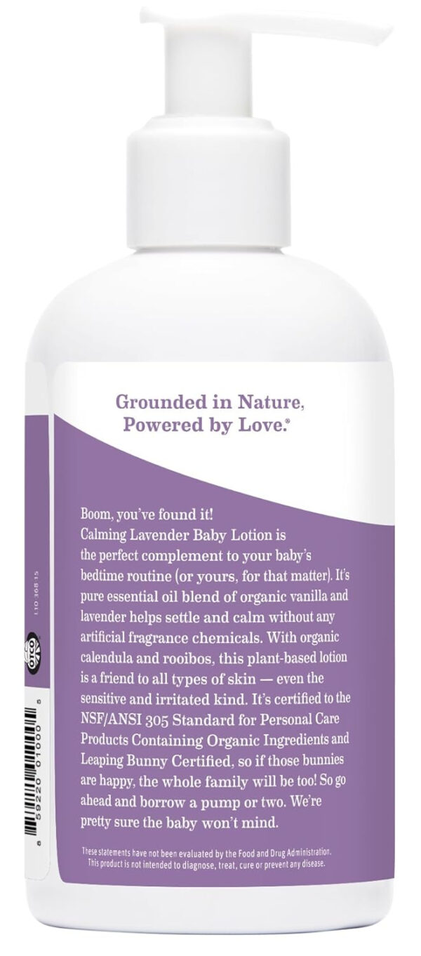 688a7eccc7083b9e3ecffe74c0f277ce2cb0e3df260e6426d72da.jpg Earth Mama Calming Lavender Baby Lotion for Dry Skin, Calendula Cream for Newborn Skin Care, Organic Moisturizer for Children with Aloe Juice, Rooibos, & Shea Butter, Lavender Lotion, 8 Fl Oz
