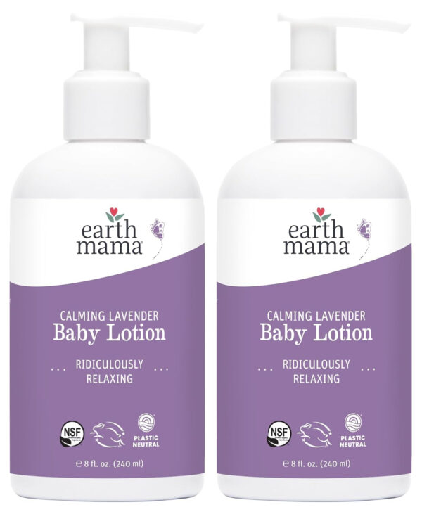 688a7ecd61030b275d42098855f09a894d9bb5b5a88e66a951c1e.jpg Earth Mama Calming Lavender Baby Lotion for Dry Skin, Calendula Cream for Newborn Skin Care, Organic Moisturizer for Children with Aloe Juice, Rooibos, & Shea Butter, Lavender Lotion, 8 Fl Oz