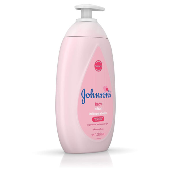 Johnson's Moisturizing Mild Pink Baby Lotion with Coconut Oil for Delicate Baby Skin, Paraben-, Phthalate- & Dye-Free, Hypoallergenic & Dermatologist-Tested, Baby Skin Care, 27.1 Fl. Oz