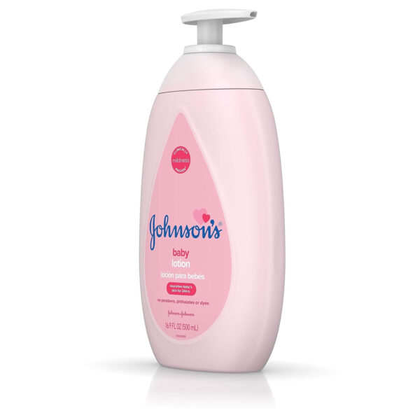 Johnson's Moisturizing Mild Pink Baby Lotion with Coconut Oil for Delicate Baby Skin, Paraben-, Phthalate- & Dye-Free, Hypoallergenic & Dermatologist-Tested, Baby Skin Care, 27.1 Fl. Oz