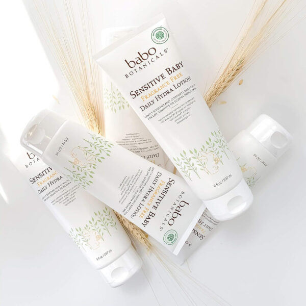 BABO Botanicals Sensitive Baby Fragrance-Free Daily Hydrating Baby Lotion - Shea Butter & Jojoba Oil - for Body & face - for Babies, Kids & Adults with Sensitive Skin - EWG Verified - Vegan