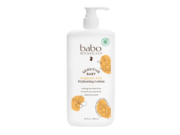 BABO Botanicals Sensitive Baby Fragrance-Free Daily Hydrating Baby Lotion - Shea Butter & Jojoba Oil - for Body & face - for Babies, Kids & Adults with Sensitive Skin - EWG Verified - Vegan