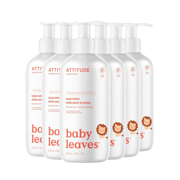 ATTITUDE Baby Lotion, EWG Verified Moisturizer, Dermatologically Tested Moisturizing Cream, Vegan and Cruelty-Free, Unscented, 16 Fl Oz