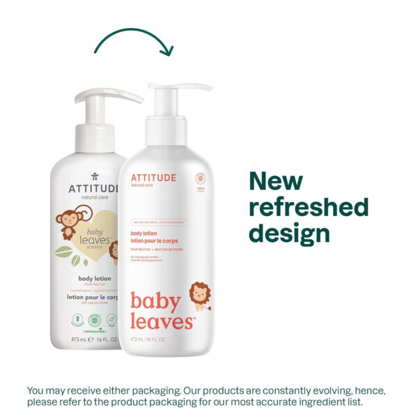 ATTITUDE Baby Lotion, EWG Verified Moisturizer, Dermatologically Tested Moisturizing Cream, Vegan and Cruelty-Free, Unscented, 16 Fl Oz