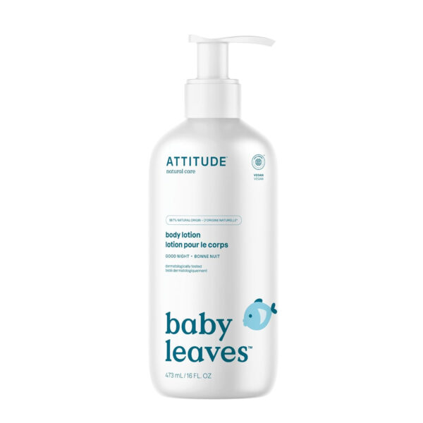 ATTITUDE Baby Lotion, EWG Verified Moisturizer, Dermatologically Tested Moisturizing Cream, Vegan and Cruelty-Free, Unscented, 16 Fl Oz