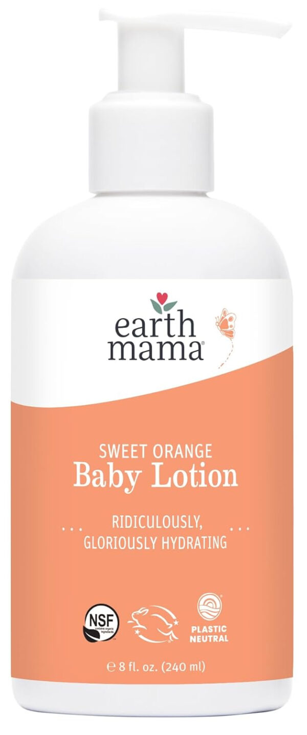 688a81080dc07d3270a638ee4c508a78826ddcc975bc10b390ecc.jpg Earth Mama Sweet Orange Baby Lotion | Moisturizing Body Lotion for Dry Skin, Newborn Baby Lotion Sensitive Skin Care, Face Lotion for Babies & Kids with Shea Butter, Calendula & Aloe, 8 Fl Oz