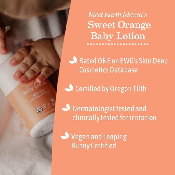 688a810baa6c514967883165c84654dc22982cbfbab084ab9077f.jpg Earth Mama Sweet Orange Baby Lotion | Moisturizing Body Lotion for Dry Skin, Newborn Baby Lotion Sensitive Skin Care, Face Lotion for Babies & Kids with Shea Butter, Calendula & Aloe, 8 Fl Oz