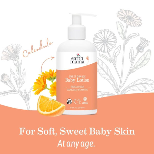 688a810d6400d1aafb8d8f144c8cb32f86c5a7211d7831d6972e9.jpg Earth Mama Sweet Orange Baby Lotion | Moisturizing Body Lotion for Dry Skin, Newborn Baby Lotion Sensitive Skin Care, Face Lotion for Babies & Kids with Shea Butter, Calendula & Aloe, 8 Fl Oz
