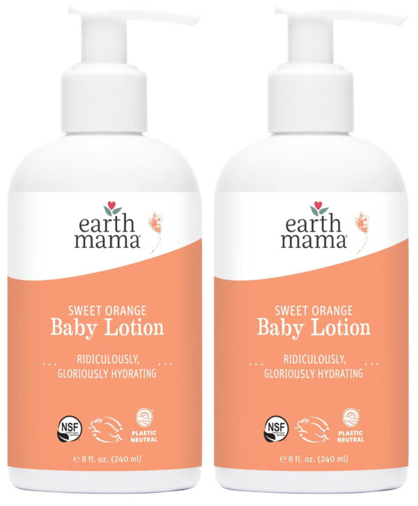 688a811191e0baef5363c01ab14eae03aeb657ef097820d6af8d3.jpg Earth Mama Sweet Orange Baby Lotion | Moisturizing Body Lotion for Dry Skin, Newborn Baby Lotion Sensitive Skin Care, Face Lotion for Babies & Kids with Shea Butter, Calendula & Aloe, 8 Fl Oz