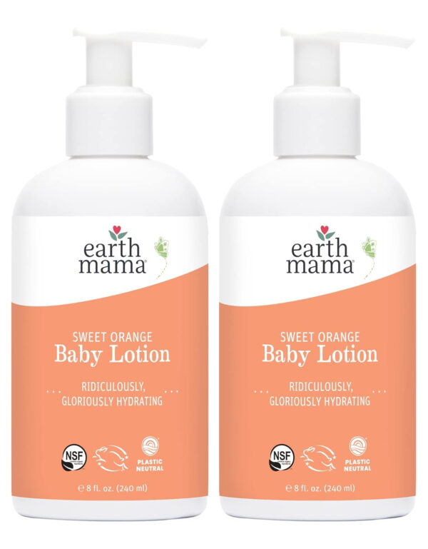 688a8113c244778e542cbd02dc918adf7bce3f541a7d9774b076e.jpg Earth Mama Sweet Orange Baby Lotion | Moisturizing Body Lotion for Dry Skin, Newborn Baby Lotion Sensitive Skin Care, Face Lotion for Babies & Kids with Shea Butter, Calendula & Aloe, 8 Fl Oz