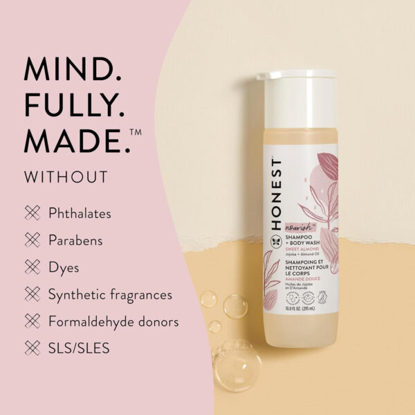 688a81df1107f77c30efa618082436236193a9d6b300a7257a7a4.jpg The Honest Company 2-in-1 Cleansing Shampoo + Body Wash for Sensitive Skin | Gentle for Baby | Naturally Derived, Tear-free, Hypoallergenic | Fragrance Free, 10 fl oz